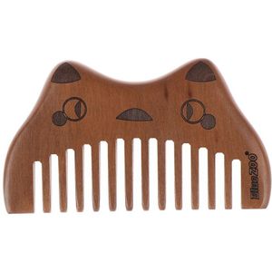 Anti-Statische Kam Natuurlijke Perzik Massief Houten Kam Gegraveerd Perzik Hout Gezonde Massage Haarverzorging Tool Beauty Haaraccessoires