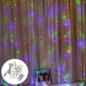 3M Led Gordijn Garland Led Usb String Lights Fairy Festoen Afstandsbediening Kerst Decoraties Voor Huis Slinger Op De venster