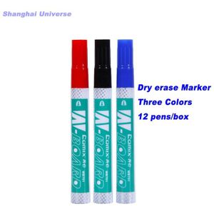 12 Stk/partij 3-Color Droge Wissen Marker Whiteboard Marker Pen, rood & Zwart & Blauw, BBB00011