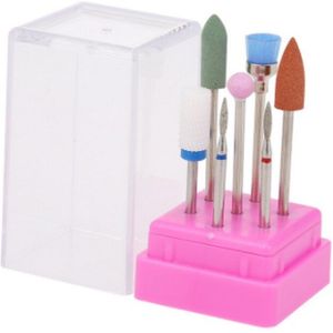 7 Pcs Keramische Nail Boren Set Met Doos Frees Manicure Machine Accessoires Elektrische Nagelvijlen Nail Art Gereedschap