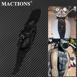 Universele Motorfiets Olie Brandstoftank Chap Cover Panel Pad Bib Beha Tas Zwart Lederen Voor Harley Sportster Xl 48 883 1200