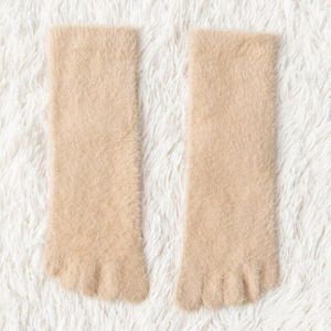 Dikke Vijf Vinger Sokken Winter Warm Plus Fluwelen Split Teen Sokken Soft Cozy Handdoek Kousen Floor Sokken Zweet-Absorberende slaap Sokken