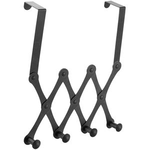 Deur Opknoping Haak Punch Gratis Deur Hanger Hoeden Tassen Houder Tie Sjaal Sleutel Haak Verstelbare Muurhanger Kledingrek Handdoek plank