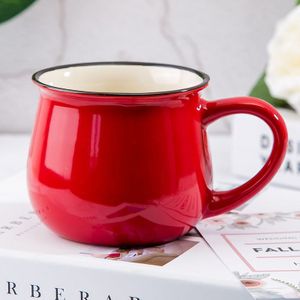 Home Office Retro Thee Koffie Milieuvriendelijke Mok Keramiek Drinken Mokken Keramiek Graveren Rode Cups