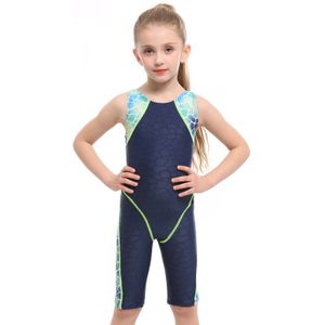 Riseado Sport Een Stuk Badpak Boyleg Badmode Meisjes Racer Back Kinderen Badpak Patchwork Zwemmen Pak 8-12 jaar