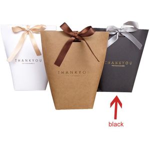 Grote Bag Franse Dank U Upscale Zwart Wit Bronzing Geschenkdoos Pakket Snoep Tas Wikkelen Levert Verpakkingen Dozen 5 stuks