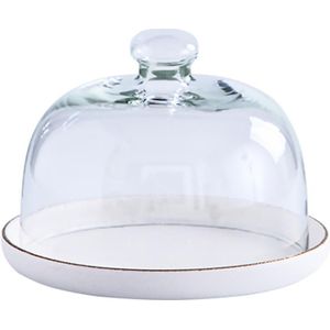 1 Set Van Keramische Taart Plaat Met Glas Cover Snack Houder Taart Opslag Plaat Glas Cover Taart Plaat Dessertbord