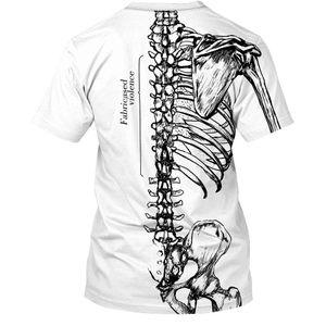 Halloween Skelet T-Shirt 3D Print Unisex Kostuum Voor Vrouwen Mannen Zwart/Wit duurzaam