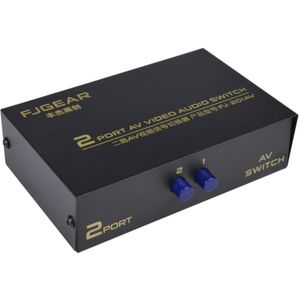 2 Port Av Rca Switch 2 In 1 Out Composiet Video L/R Switcher Selector Box Voor Dvd-speler snes N64 PS2/3 Gam