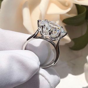 Princess Cut 6ct Gesimuleerde Diamond Cz Ring 925 Sterling Zilver Promise Engagement Wedding Band Ringen Voor Vrouwen Partij Sieraden