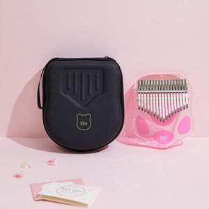 17 Key Kalimba Duim Piano Transparante Kat Klauw Model Met Bag Acryl Transparante Thumb Piano Vinger Keyboard Music Instrument