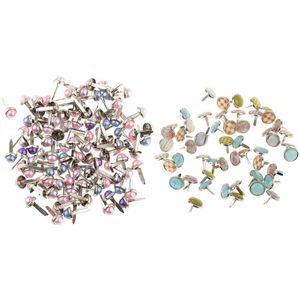 400 Stuks Metalen Parel Hoofd Brad Papier Bevestigingsmiddelen Voor Scrapbooking Versiering Papier Ambachtelijke (6 Mm, 12 Mm)