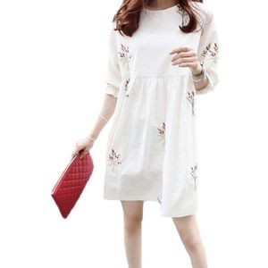 Moederschap Kleding China Casual Gebloemde Jurk Katoen Losse voor Zwangere Vrouwen Moederschap Kleding Casual Zwangerschap Moederschap
