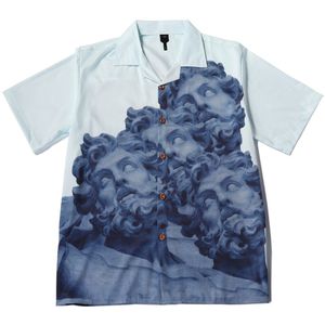 Dark Icoon Gedrukt Vintage Shirt Mannen Zomer Turn-Down Kraag Mannen Shirt Streetwear Kleding