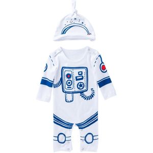 0-24M Baby Boy/Meisjes Cartoon Astronauten Kleding Hoed + Jumpsuit Katoen Lange Mouw Rompertjes Baby Pasgeboren ruimte Pak Kleren