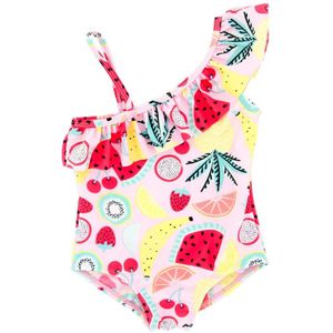 Zomer Kind Watermeloen Badmode Een Stuk Kinderen Meisjes Halter Ruches Badmode Badpak Slips Badmode Badpak