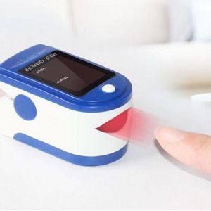 Draagbare Vingertop Pulsoxymeter Plastic Silicone Led Display Vingertop Bloed Zuurstof Monitor Hartslagmeter 1 Set