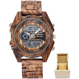 Shifenmei Digitale Horloge Mannen Top Luxe Hout Horloge Man Sport Casual Led Horloges Mannen Houten Horloges Relogio Masculino