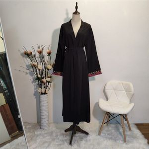 Zwart Vest Dubai Abaya Kimono Islam Hijab Moslim Jurk Abaya Voor Vrouwen Kaftan Caftan Marocain Turkse Islamitische Kleding Gewaad
