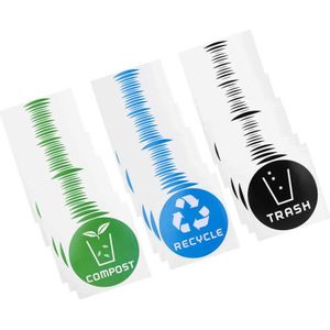 Sign Decal Ronde Recycle Prullenbak/Set Recycle Sticker Voor Vuilnisbakken