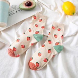 Anewmorn Broccoli Paddestoel Aardbei Tomaat Paarse Vrouw Sokken Effen Kleur Cartoon Dames Katoenen Sokken Casual Mode Sokken