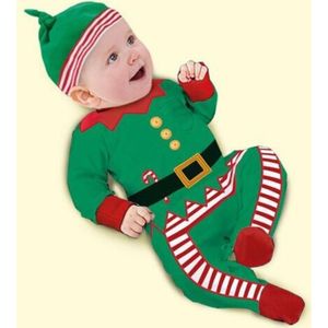 Kerst Pasgeboren Baby Jongens Meisje Xmas Kleding Romper Bodysuit Gestreepte Cotton2019 Herfst Winter WarmHat Outfit Kostuum