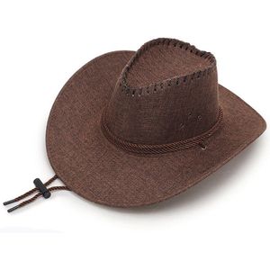ADUGI Spring and Summer Outdoor Knight Hat Travel Leisure Hat Linen Three Rope Western Cowboy Hat Men's Sun Hat Outdoor Camping