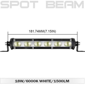 Ultra Slim 7 Inch 6D Lens Led Work Light Bar 4X4 Offroad Voor Jeep Atv Suv 4WD Motorfiets flood Spot Balken Rijden Lichten 12V 24V