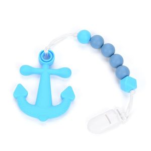 Siliconen Tandjes Anker Fopspeen Clip Draagzak Speelgoed BAP gratis Hanger Ketting Kinderziektes Speelgoed Food Grade Chew Kralen