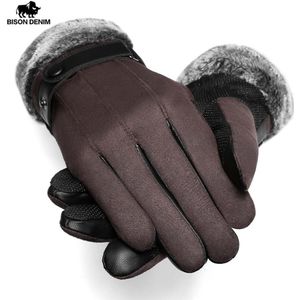 Bison Denim Mannen Winter Handschoenen Suede Touch Screen Warme Herfst Winter Handschoenen Voor Mannen Outdoor Sport Wandelen Fietsen Handschoenen s036