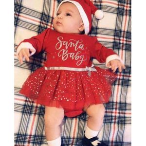 Baby Meisje Romper Kleding Met Lange Mouwen Brief Print Kerst Jurk Jumpsuit Outfit Jurk