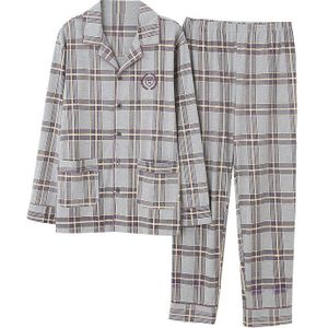 Plaid Mannen Pyjama 100% Katoen Dikke Pyjama Voor Man Herfst Winter Nachtkleding Pijama Hombre Invierno Pyjama Mannelijke Thuis Sets pak