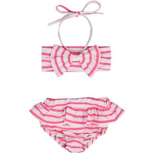 Baby Meisjes Badpak Zoete Kid Peuter Meisje Roze Gestreepte Badmode Badpak Badpak Bikini Tankini Set Beachwear