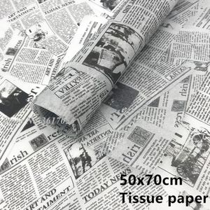 20/50/100Pcs Engels Kranten Print Tissue Papieren Bloem Wikkelen Papers Schoenen Kleding Verpakking Tissue Papers verpakking