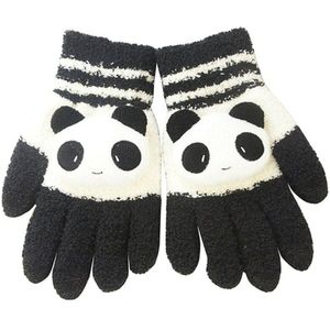Vrouwen Winter Zoete Panda Touchscreen Handschoenen Zwart Wit