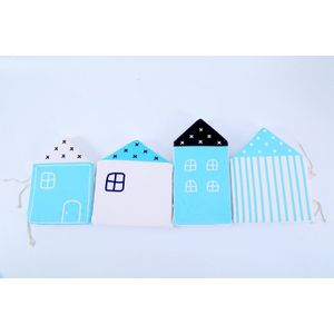 4 Stuks Nordic Huisje Patroon Baby Bed Veiligheid Hek Pasgeboren Wieg Protector Baby Bed Bumper Home Decor Beddengoed Bumpers