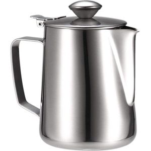 Rvs Melk Pot, Koffie Pot Met Deksel, Perfect Voor Espresso Machine, Schuim En Latte Art