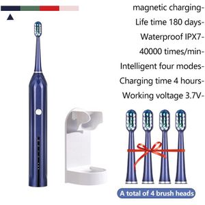 Sonic Elektrische Tandenborstel Verbeterde Volwassen Xiaomi Waterdicht Tandenborstel Usb Oplaadbare Lange Standby-tijd Met 4 Borstelkop