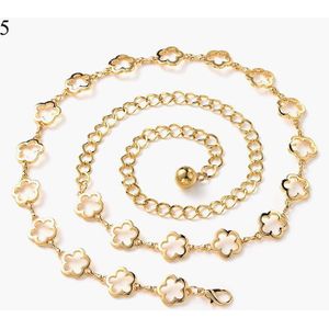 Vrouwen Hart Vorm Taille Kettingen Mode Cirkel Metalen Ketting Riem Dunne Bloem Vormige Tailleband Lange Tassel Goud Zilver Taille Keten
