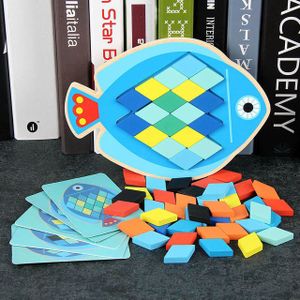 3D Uil/Vis Houten Puzzels Vroeg Onderwijs Speelgoed Kleurrijke Jigsaw Board Kinderen Intellectuele Educatief Speelgoed voor Kinderen