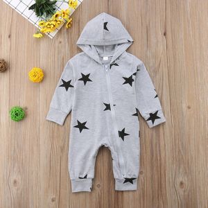 Pudcoco Peuter Kinderen Pasgeboren Baby Jongen Meisje Sterren Hooded Romper Jumpsuit Kleding Outfit Winter