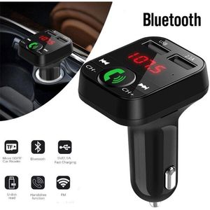 Bluetooth Car Charger Draadloze Fm-zender High-Speed USB2.0 Lcd-scherm Handsfree Ondersteuning Tf Card/U disk Speler