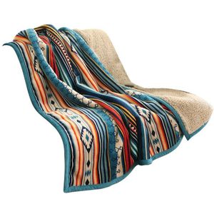 Bestsj Super Zachte Retro Flanel Wol Sherpa Bohemian Couch Deken Gooi Sofa Draagbare Auto Reizen Deken