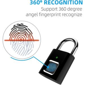 ZK30 Smart Biometrische Thumbprint Deur Hangsloten Draagbare Anti-Diefstal Vingerafdruk Slot Voor Zak Lade Koffer