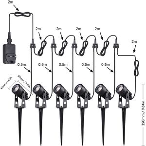 Tomshine 6-In-1 Tuinverlichting Laagspanning Led Landschap Verlichting IP65 Waterdichte Outdoor Lamp Warm Wit Voor loopbrug Bomen Yard