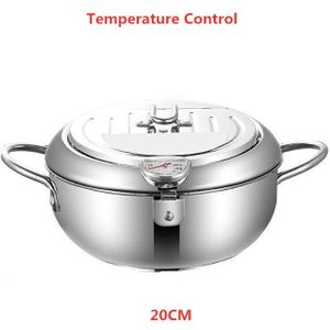 Keuken Frituren Pot Thermometre Tempura Friteuse Pan Temperatuurregeling Gebakken Kip Pot Koken Gereedschap Groen Rvs