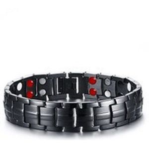 Zwart Magnetische Armbanden Voor Mannen Artritis Relief Pijn Gezondheid Dubbele Rij 4 Elements Sterke Magneten Burn Vet Gewichtsverlies Producten