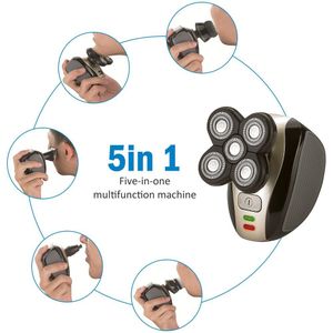 5 In 1 Oplaadbare Elektrische Scheerapparaat Vijf Scheerhoofden Scheerapparaten Tondeuse Neus Oorhaar Trimmer Men Facial Reinigingsborstel