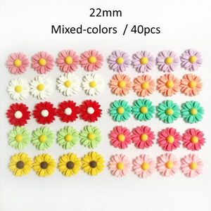 13 Mm 22 Mm Gemengde Kleurrijke Plat Daisy Bloemen Resin Kralen Versieringen Scrapbooking Bruiloft Briefpapier Diy Ambachten