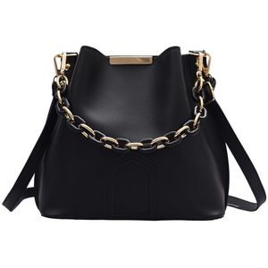 Prachtige Boodschappentas Vrouwen Emmer Schoudertas Eenvoudige Effen Kleur Pu Leer Dagelijks Crossbody Satchel